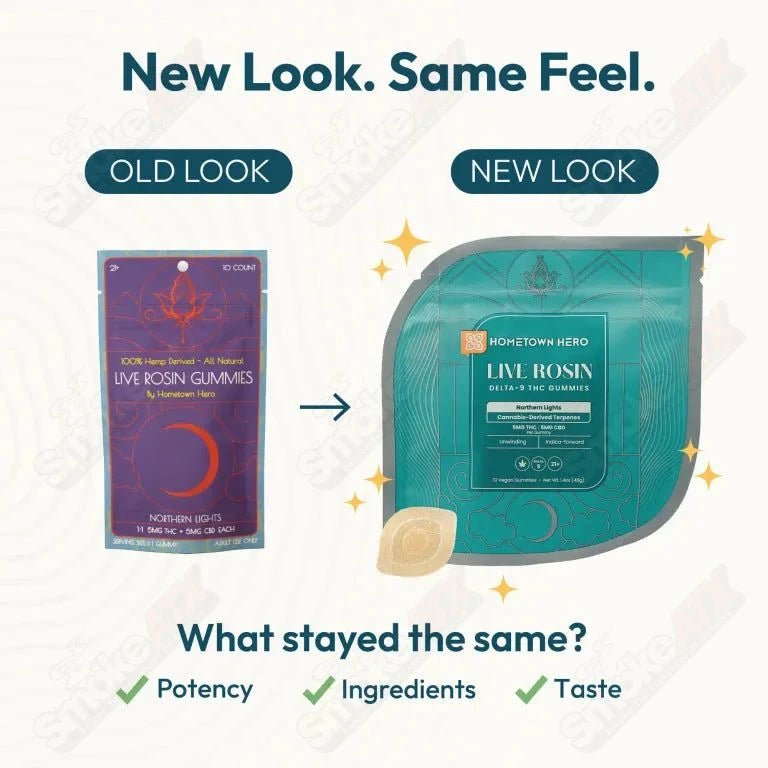 5mg Northern Lights Delta - 9/CBD Live Rosin Gummies Hometown Hero - Smoke ATX