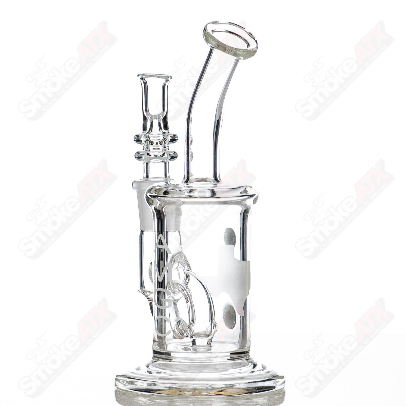 6" 44mm Color Dot Shredder Rig (Gray) AMGC - Smoke ATX