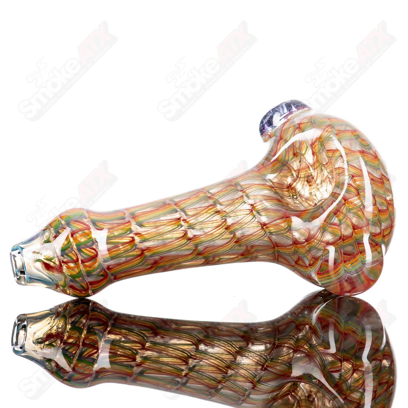6 Lattice Coil Spoon by JMK Glass - Smoke ATX