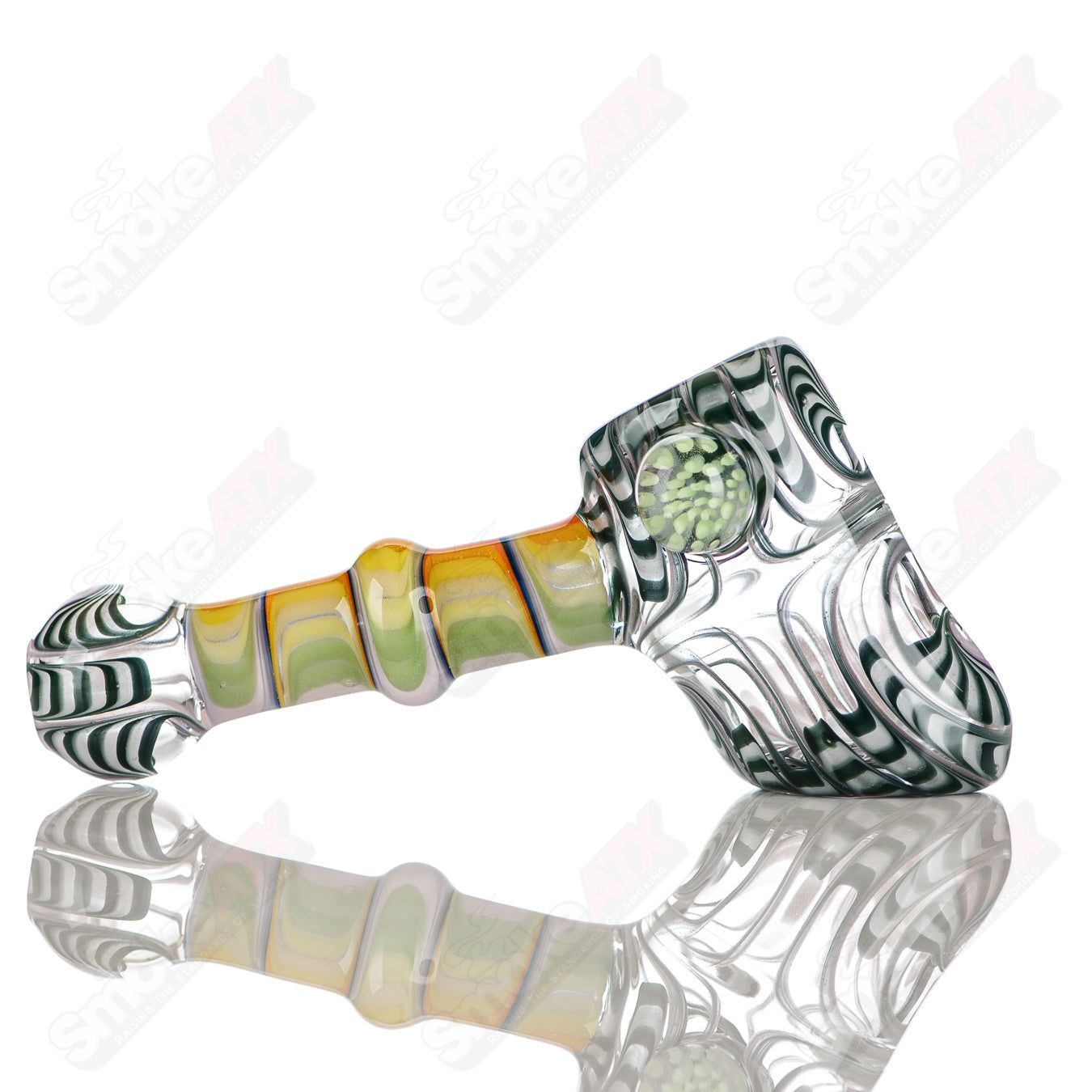6 Wig Wag Hammer Dry Pipe Katy Wright Glass - Smoke ATX
