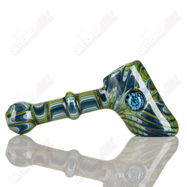 #4 Wig Wag Hammer Dry Pipe Katy Wright Glass - Smoke ATX