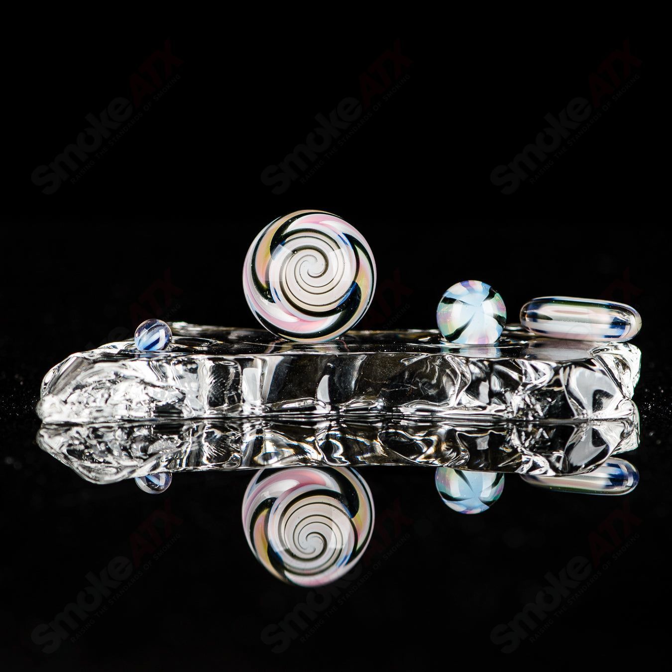 4pc UV (Ghost/ Citrine/ Lucy/ Galaxy/ Karmaline) Slurper Set Indo Glass - Smoke ATX