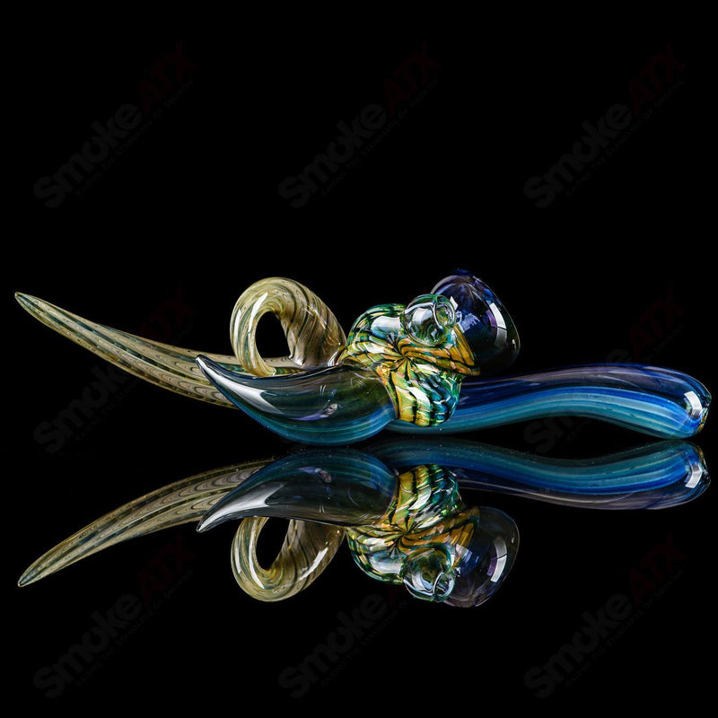 Raptor Hand Pipe Dosh Glass - Smoke ATX