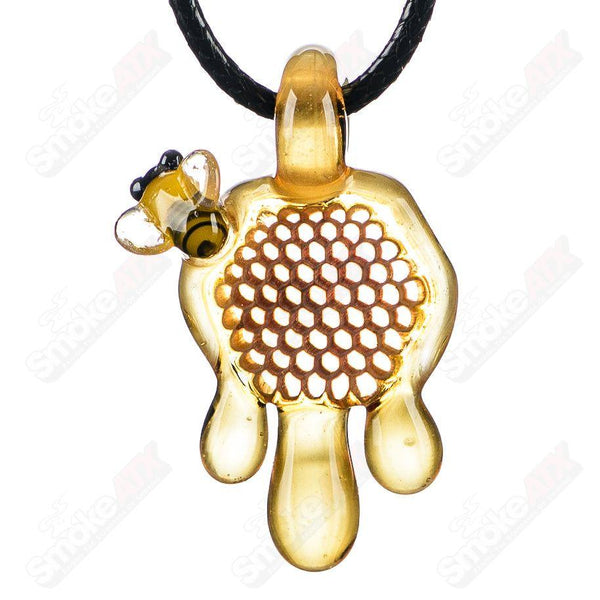 #2 Small Honeycomb Drip Pendant Joe P Glass - Smoke ATX