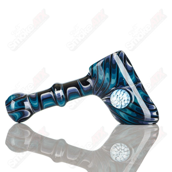 #5 Wig Wag Hammer Dry Pipe Katy Wright Glass - Smoke ATX