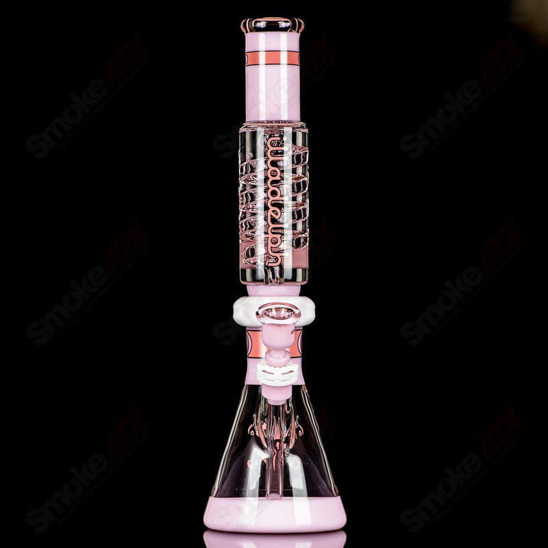 2pc Set 15" Milky Pink Full Color Signature Coil Condenser + Base Illadelph - Smoke ATX