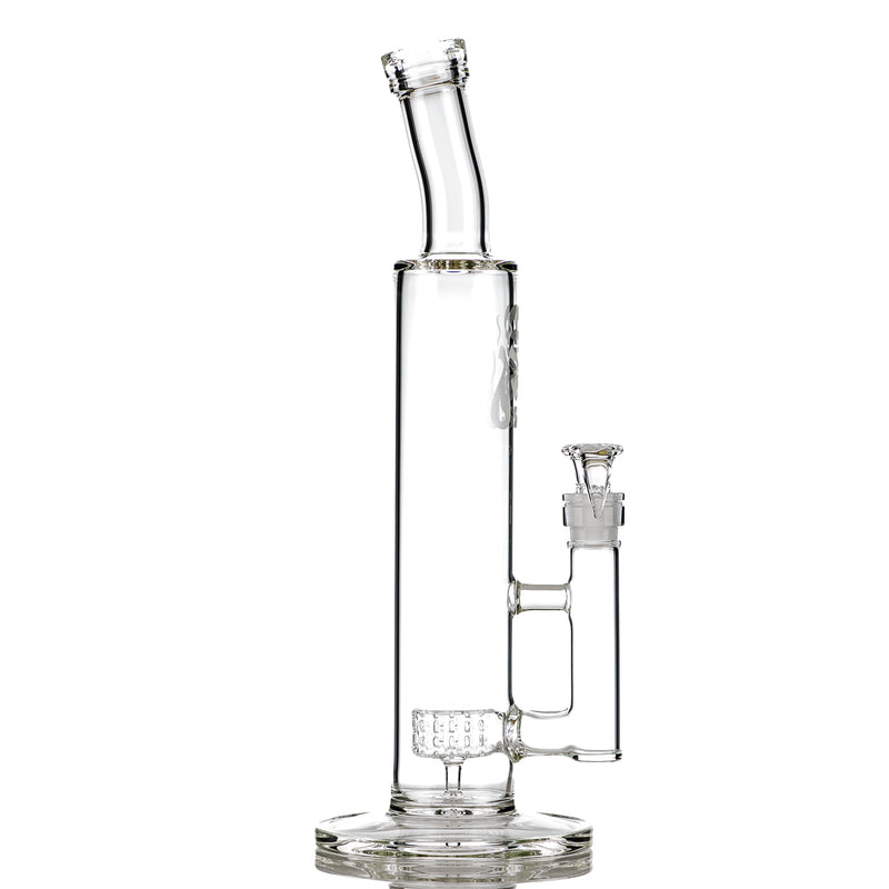 15in Clear Puck Perc Bent Neck Tube SPG - Smoke ATX
