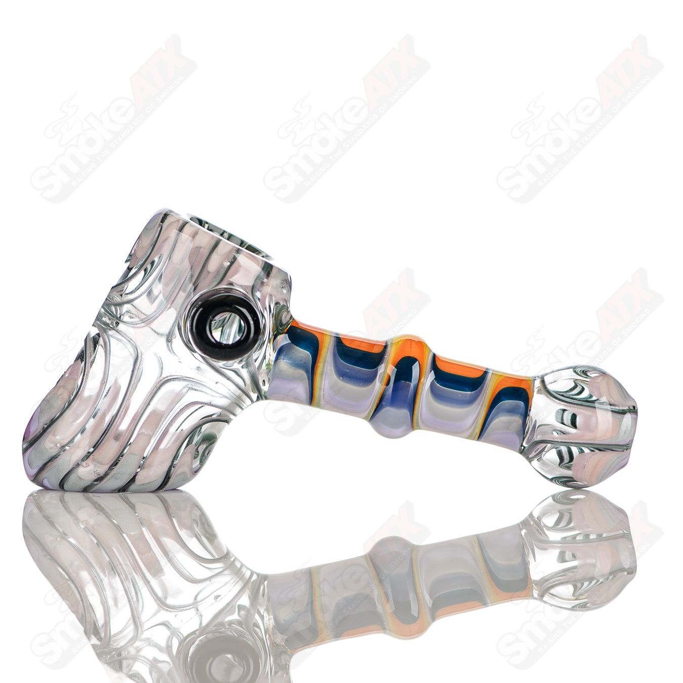 #6 Wig Wag Hammer Dry Pipe Katy Wright Glass - Smoke ATX