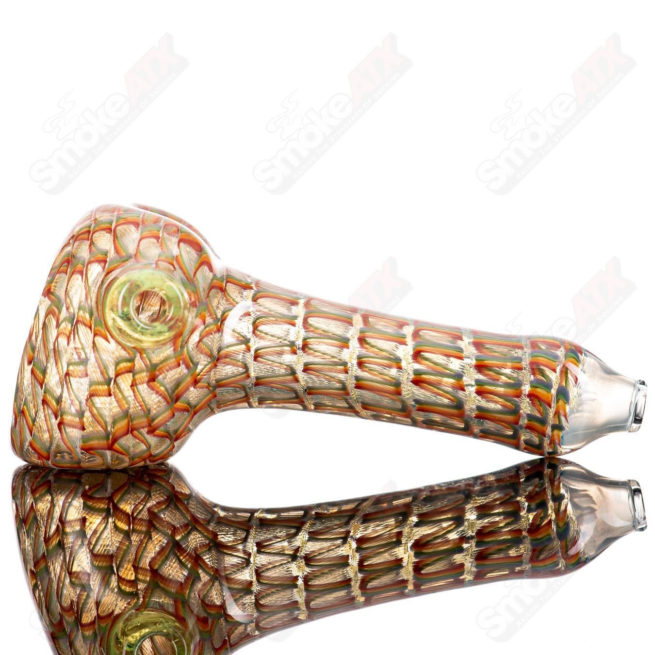 7 Lattice Coil Spoon by JMK Glass - Smoke ATX