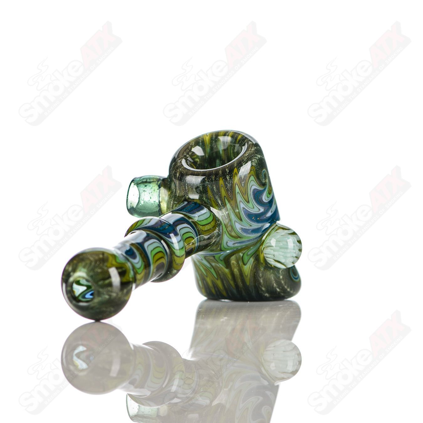 7 Wig Wag Hammer Dry Pipe Katy Wright Glass - Smoke ATX
