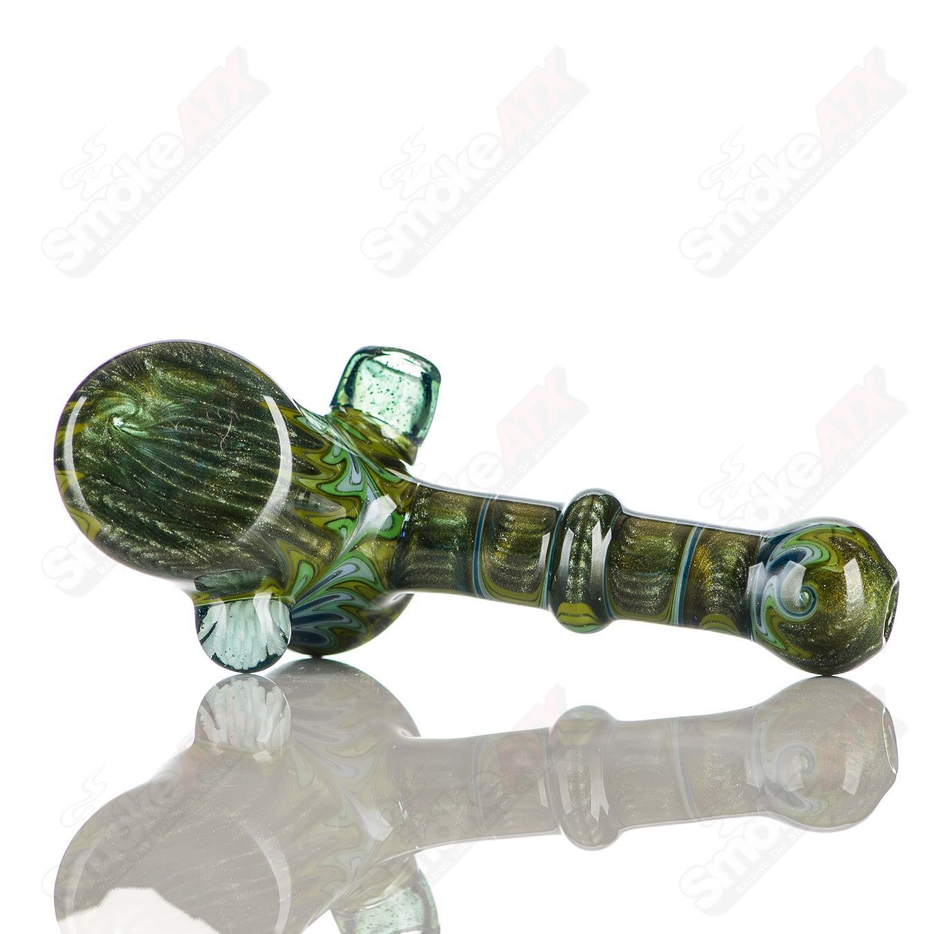 7 Wig Wag Hammer Dry Pipe Katy Wright Glass - Smoke ATX