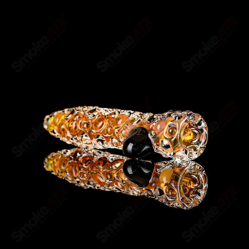 Fumed Hobnail Chillum w/ Black Dot Signed - JMK Glass - Smoke ATX