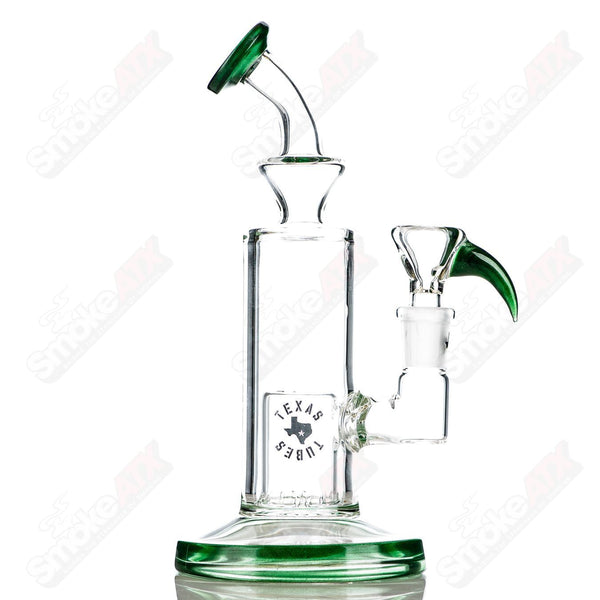 8in 14mm Bubble-Bucket Perc Rig w/ Flower Bowl (Green Stardust) Texas Tubes - Smoke ATX