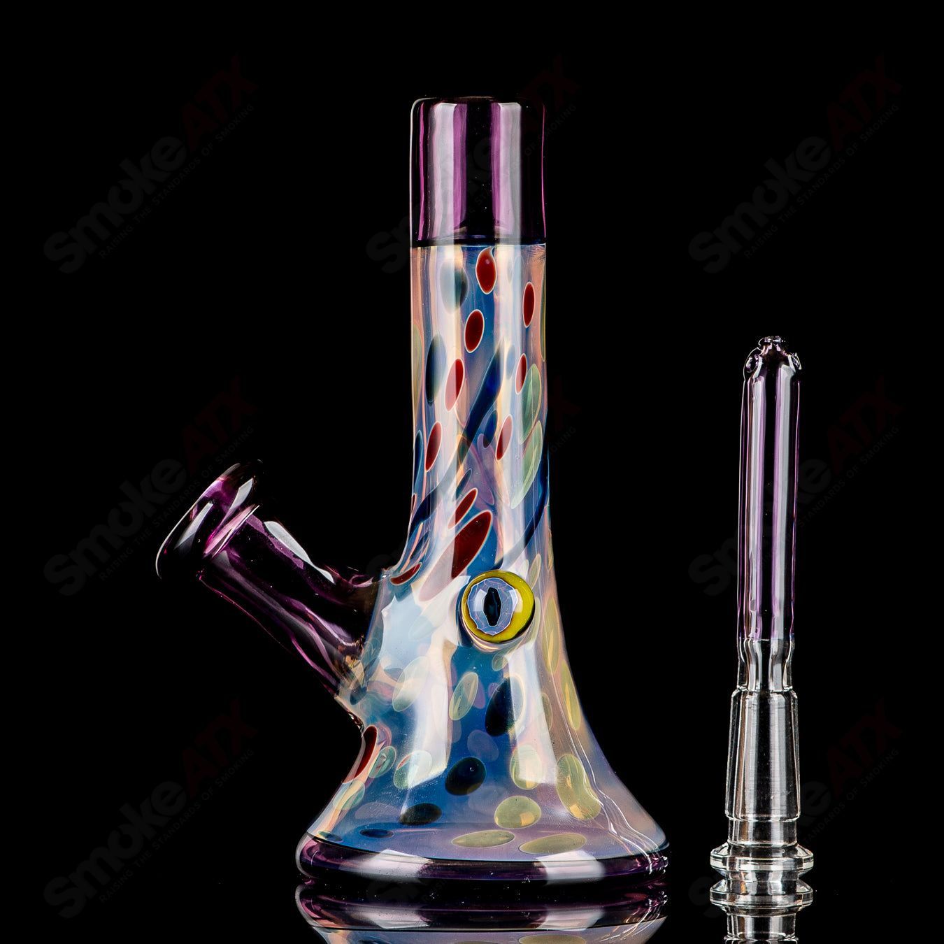 Dragon Eye Fumed Rig Set King Leo Glass - Smoke ATX