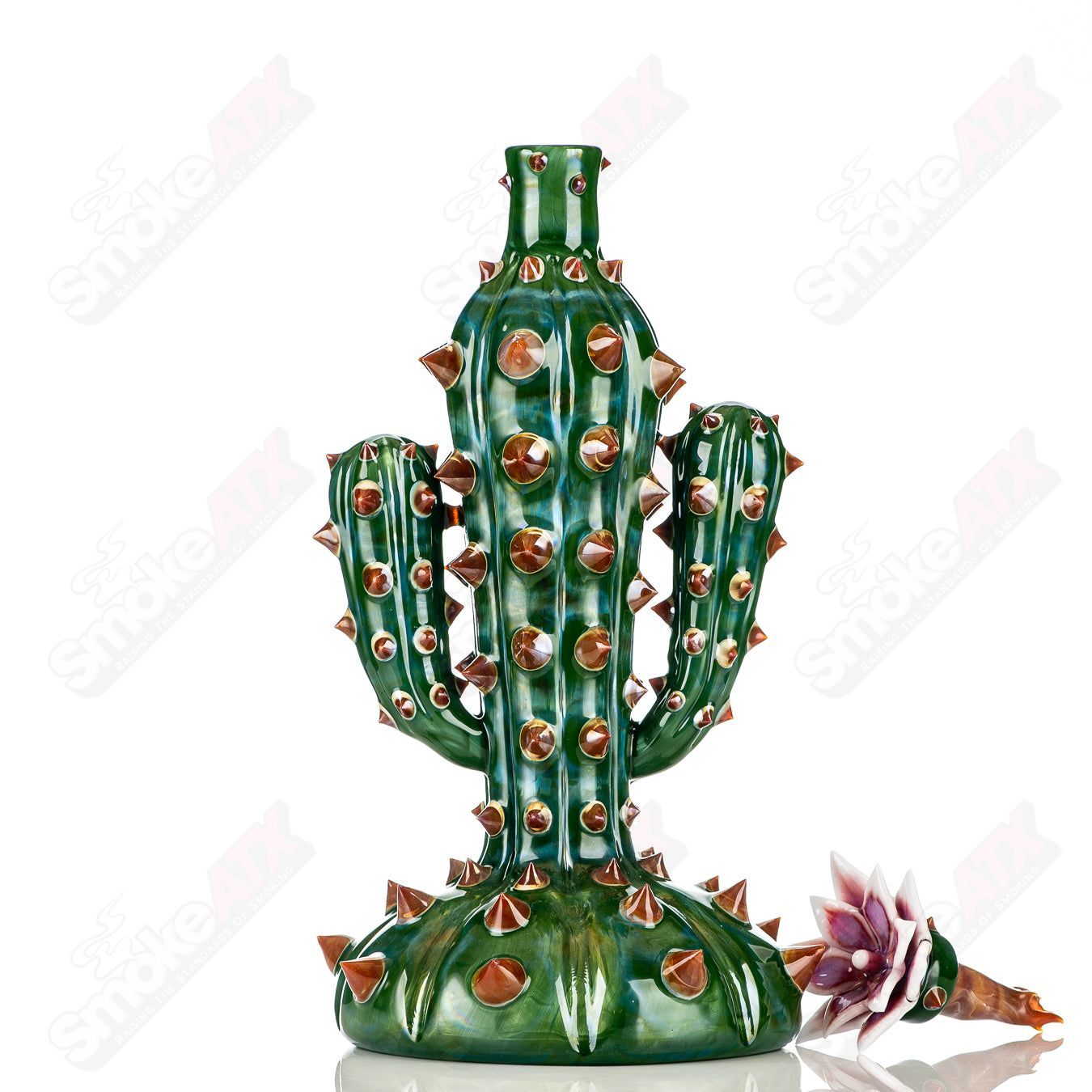 750ml Cactus Decanter w/ Flower Stopper Unparalleled Glass - Smoke ATX