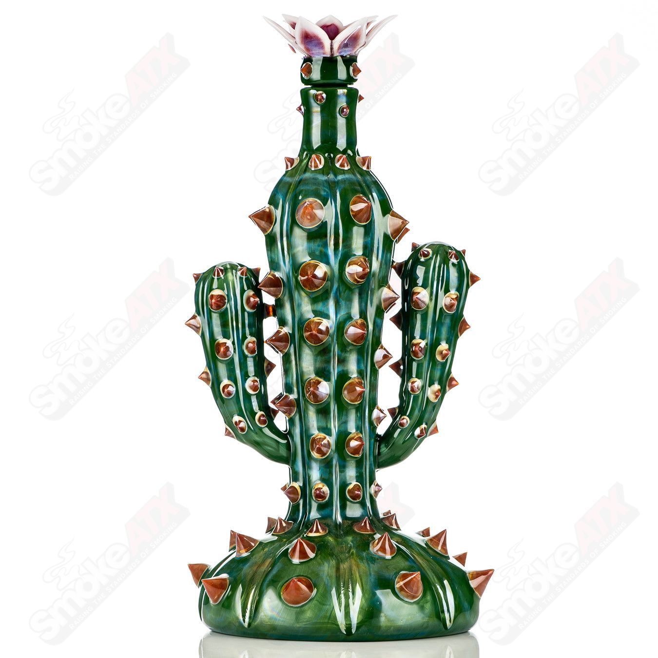 750ml Cactus Decanter w/ Flower Stopper Unparalleled Glass - Smoke ATX