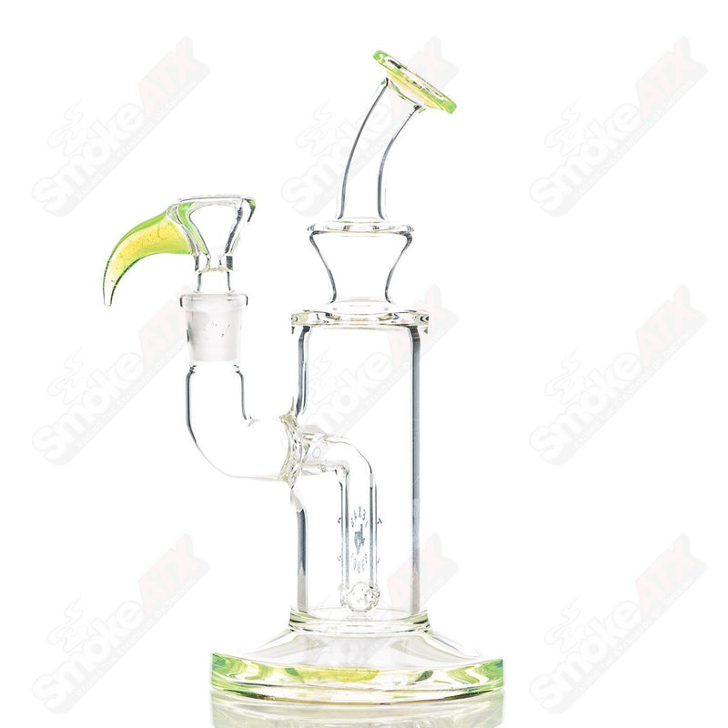 8in 14mm Rig w/ Flower Bowl (Green Slyme) Texas Tubes - Smoke ATX