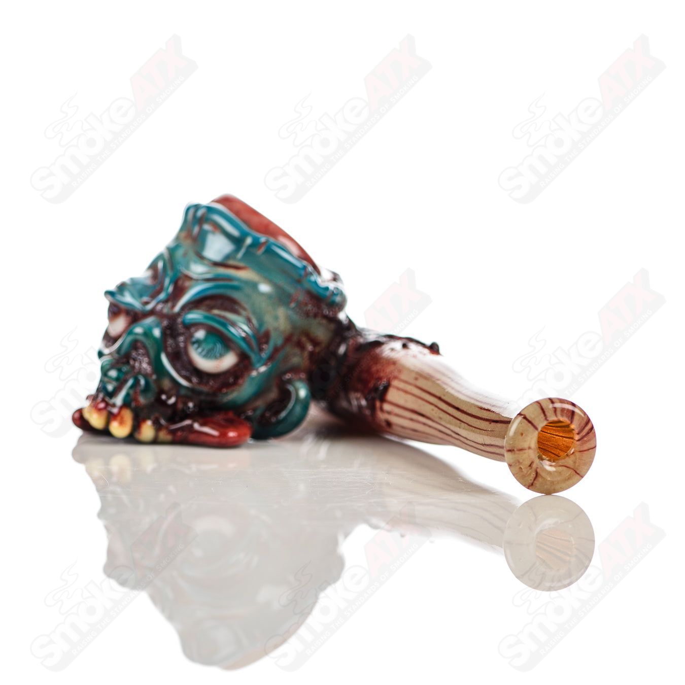 Zombie Sidecar w/ Glow Eyes Dry Pipe Ghost Glass - Smoke ATX