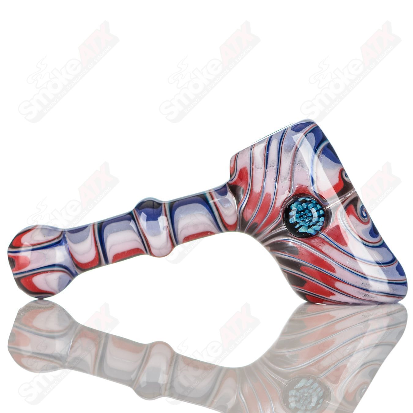 #3 Wig Wag Hammer Dry Pipe Katy Wright Glass - Smoke ATX