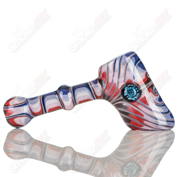#3 Wig Wag Hammer Dry Pipe Katy Wright Glass - Smoke ATX