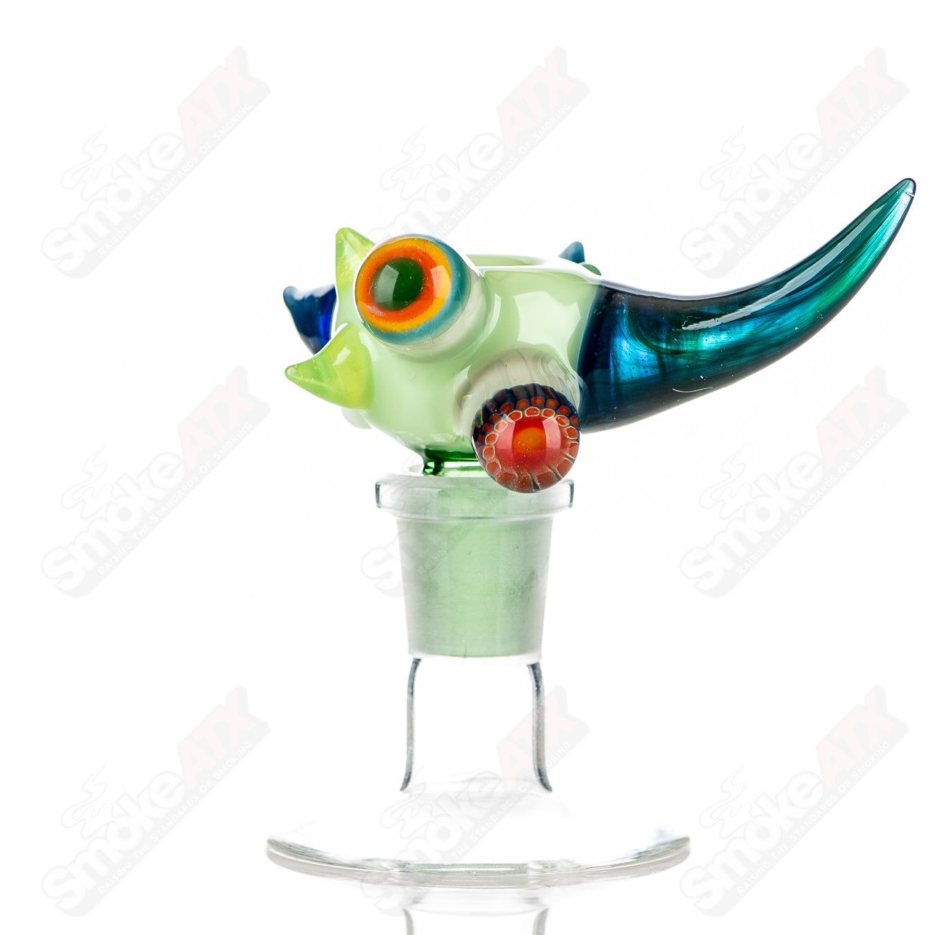 8 14mm Full Color Worked Horn Milli Bowl JMass - Smoke ATX