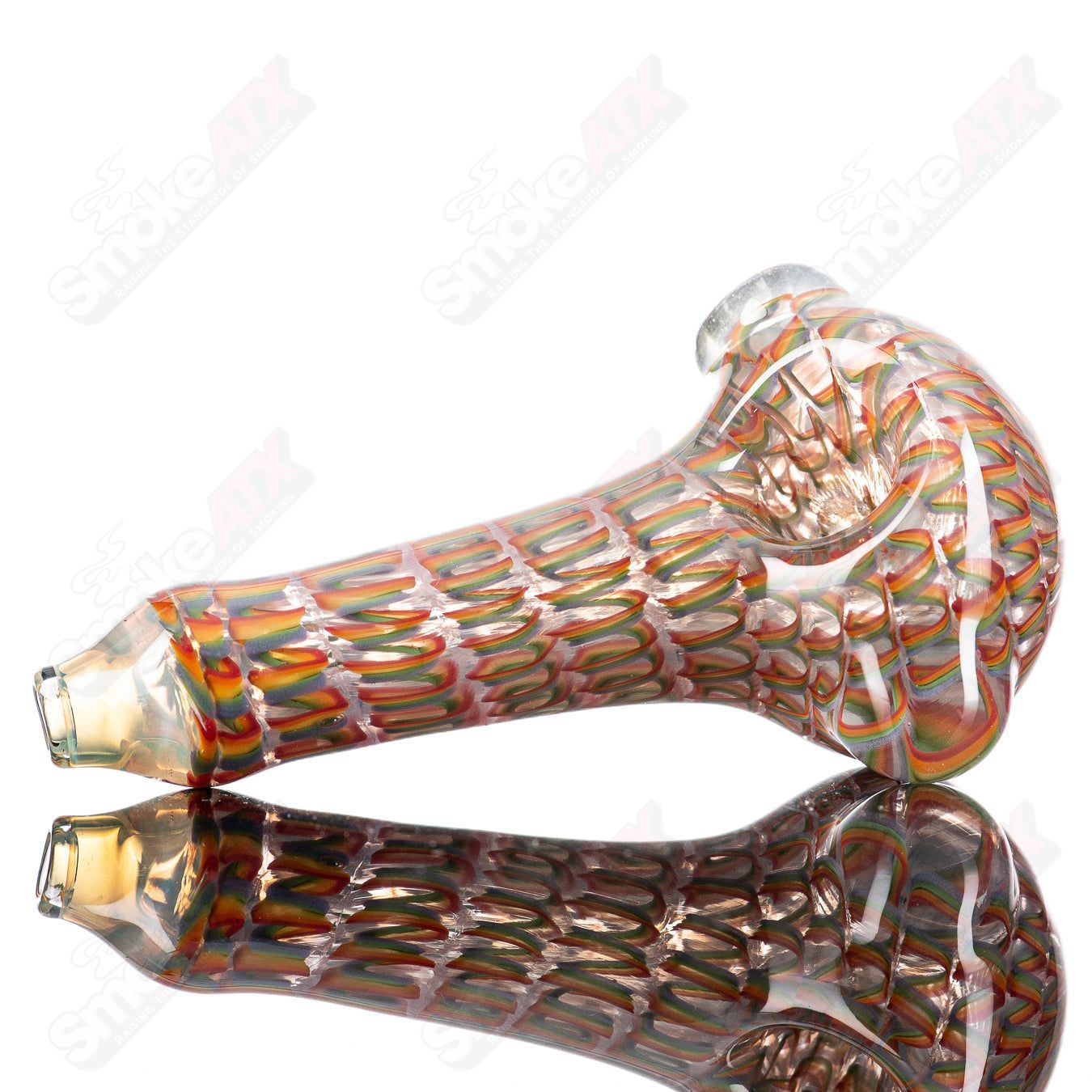 8 Lattice Coil Spoon by JMK Glass - Smoke ATX