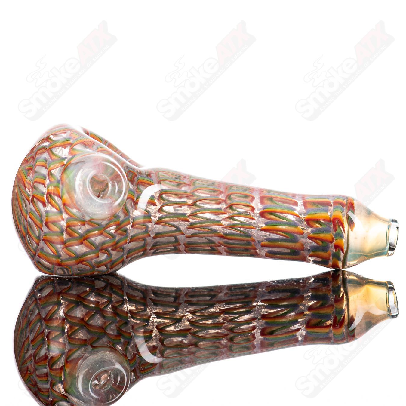 8 Lattice Coil Spoon by JMK Glass - Smoke ATX