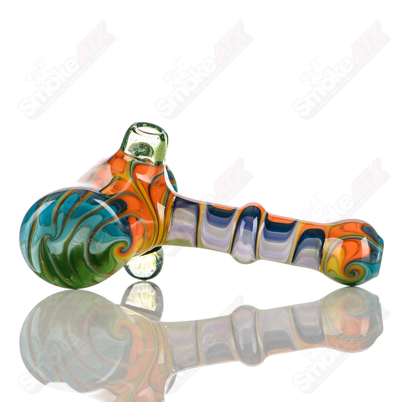 8 Wig Wag Hammer Dry Pipe Katy Wright Glass - Smoke ATX