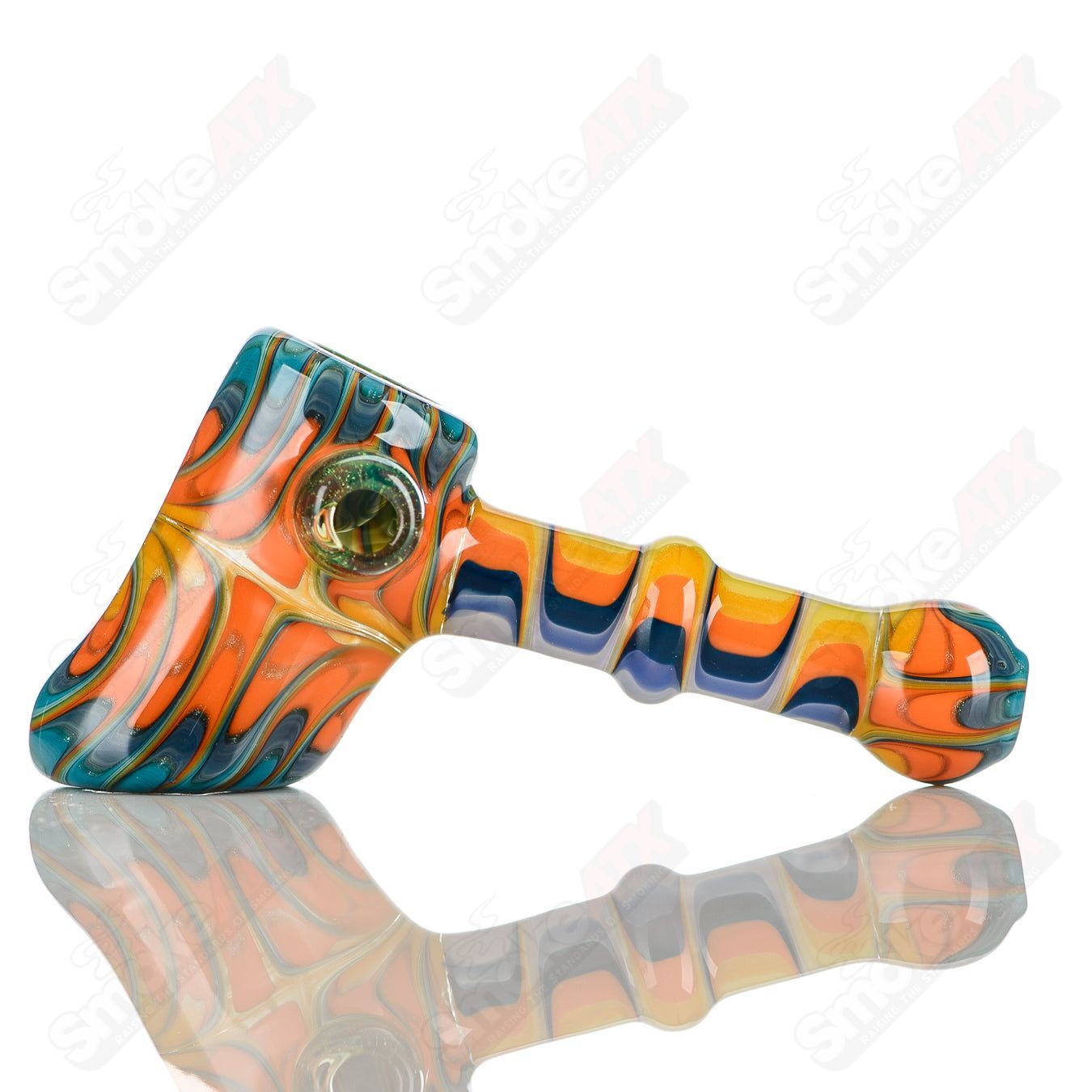 8 Wig Wag Hammer Dry Pipe Katy Wright Glass - Smoke ATX