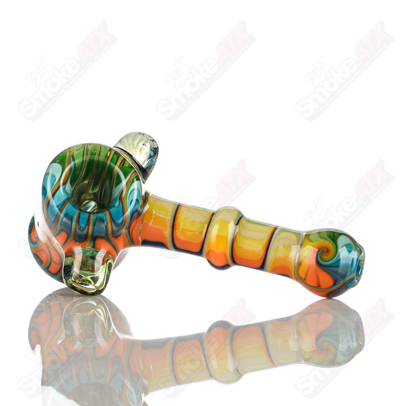 8 Wig Wag Hammer Dry Pipe Katy Wright Glass - Smoke ATX