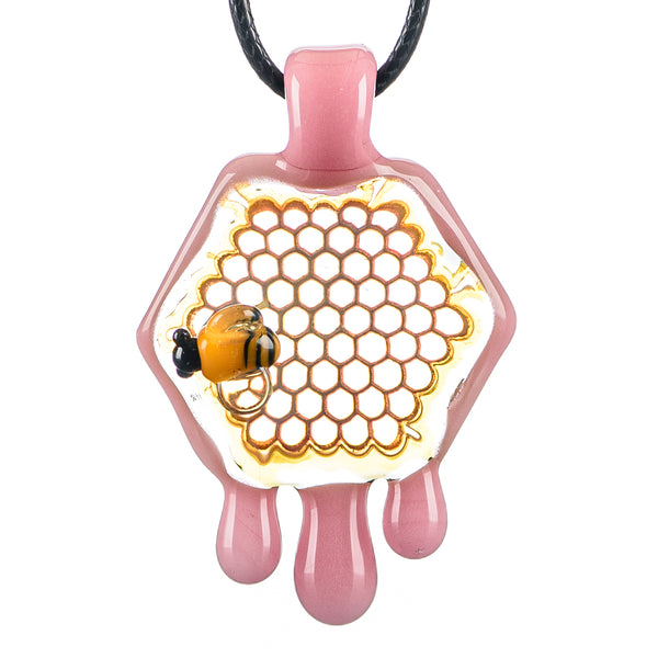2" Honeycomb Drip Pendant (Cadillac Pink) Joe P Glass