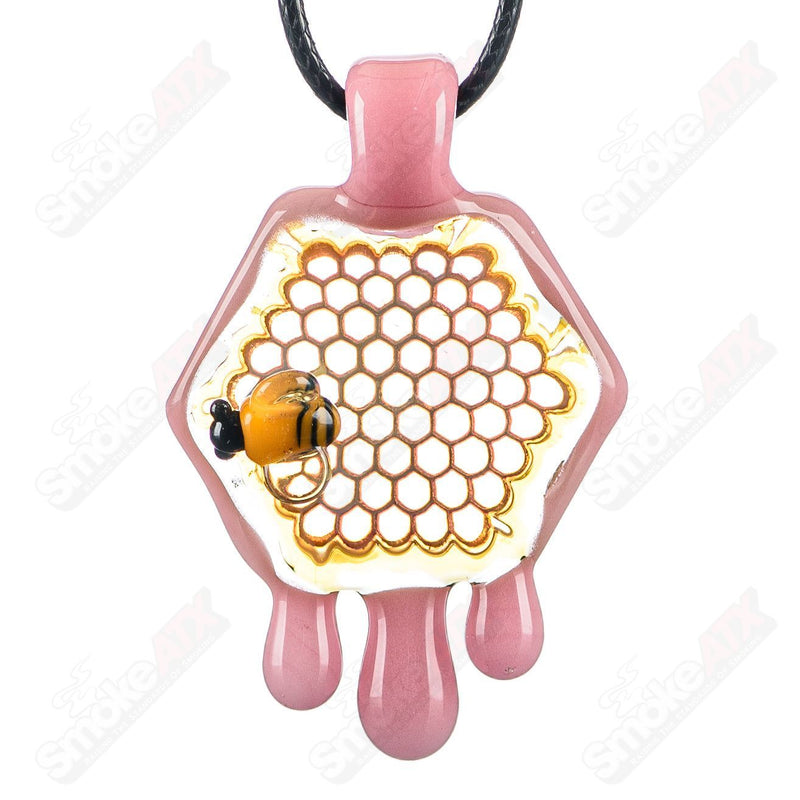 2" Honeycomb Drip Pendant (Cadillac Pink) Joe P Glass - Smoke ATX