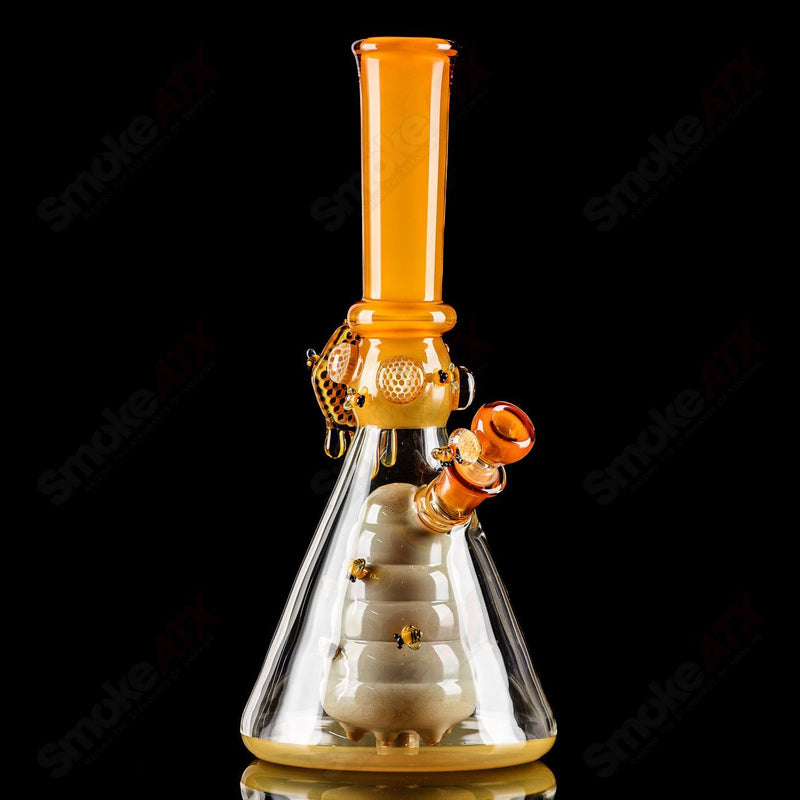Worked Bee Hive Beaker By Joe P Glass - Smoke ATX