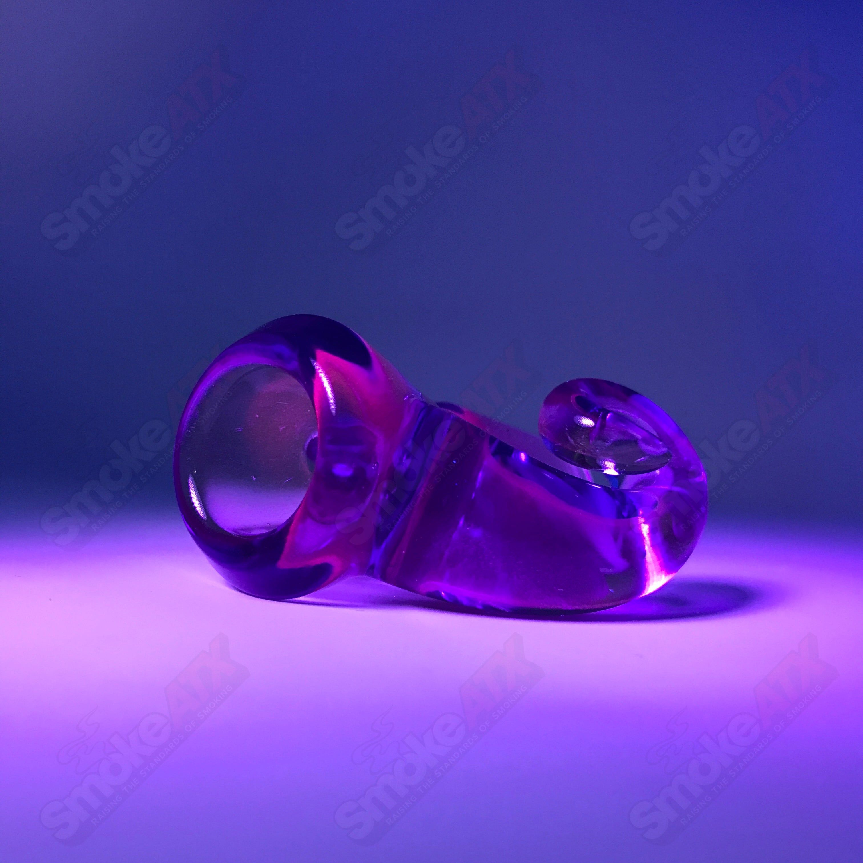 UV CFL Iced Potion Black T Glass 18mm Fully Worked Slide - Smoke ATX