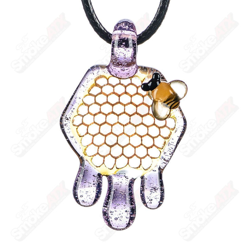 Medium Honeycomb Drip Pendant (Purple Slyme) Joe P Glass - Smoke ATX