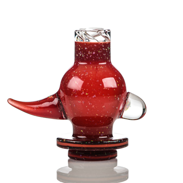 Red Elvis Crush Opal Spinner Cap by Glassical Creations & Glass Carpenter - Smoke ATX