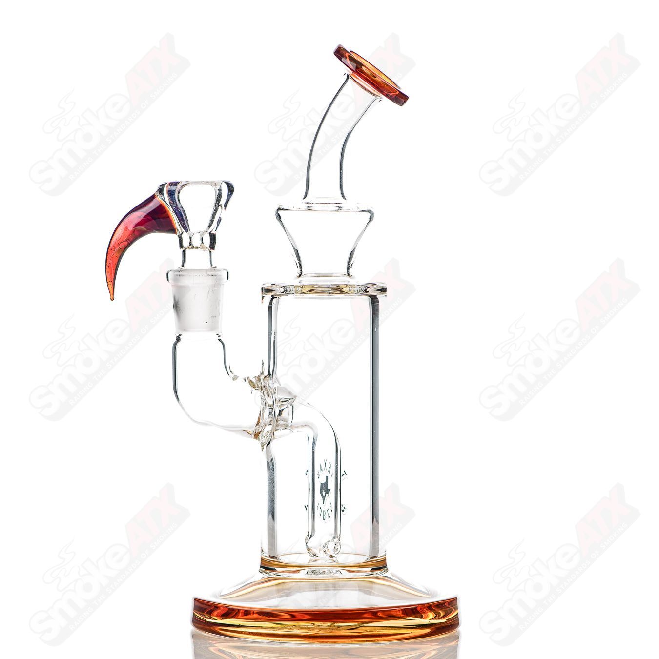 8in 14mm Rig w/ Flower Bowl (Amber Purple) Texas Tubes - Smoke ATX
