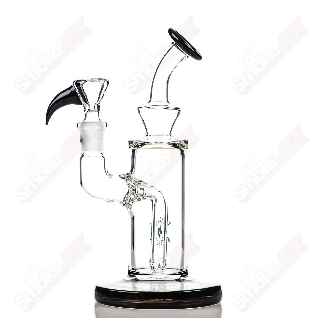 8in 14mm Rig w/ Flower Bowl (Galaxy) Texas Tubes - Smoke ATX