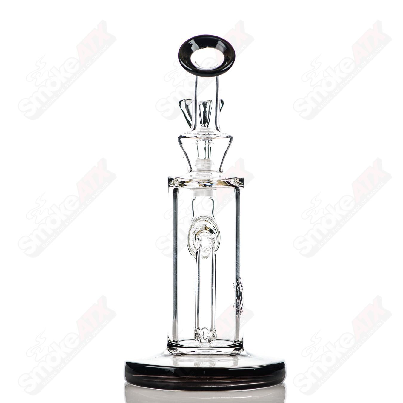 8in 14mm Rig w/ Flower Bowl (Galaxy) Texas Tubes - Smoke ATX