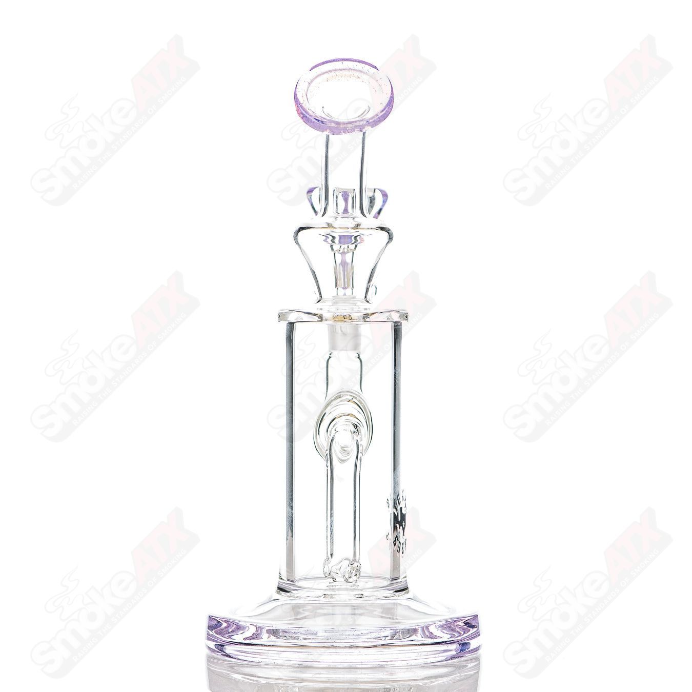 8in 14mm Rig w/ Flower Bowl (Pink Slyme) Texas Tubes - Smoke ATX