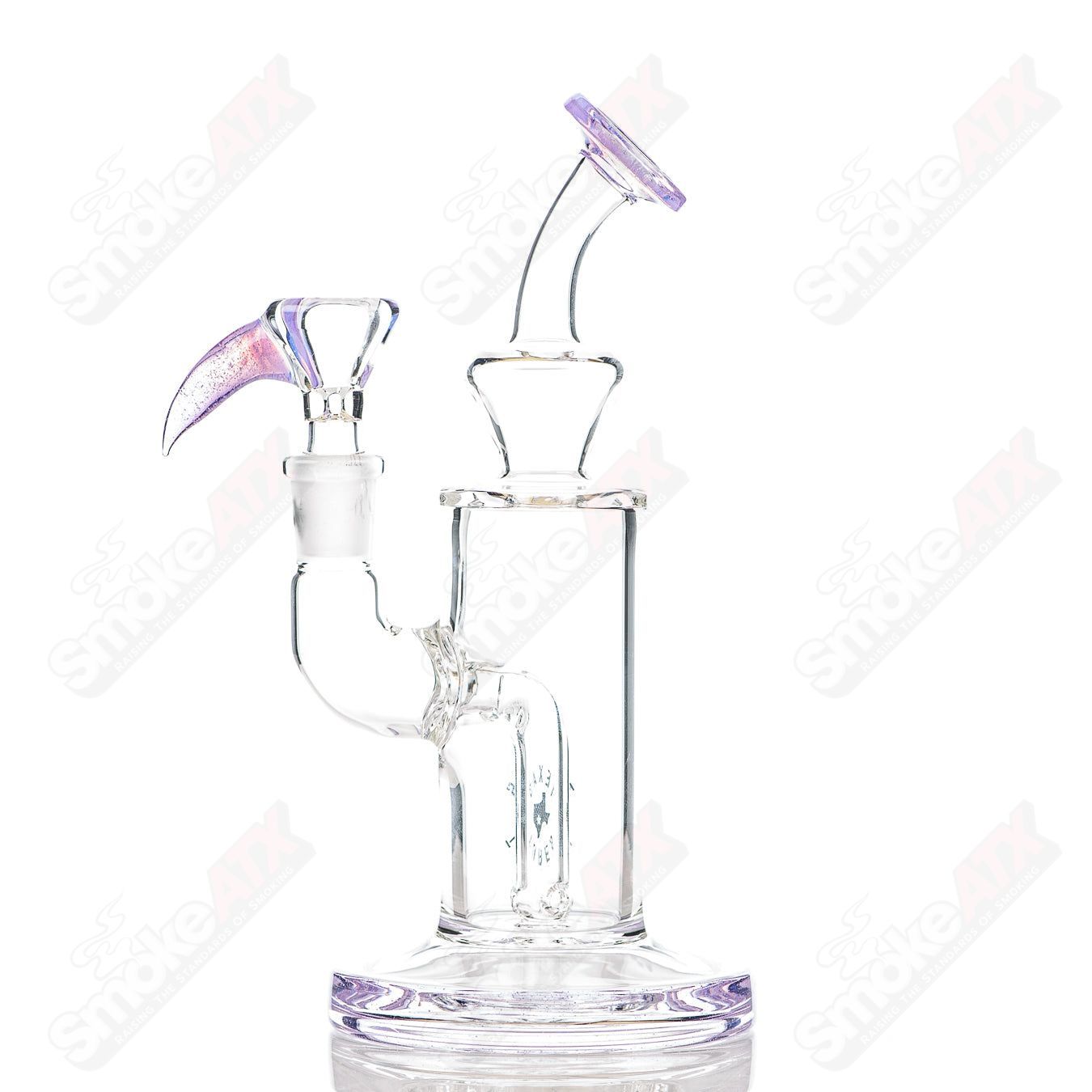 8in 14mm Rig w/ Flower Bowl (Pink Slyme) Texas Tubes - Smoke ATX