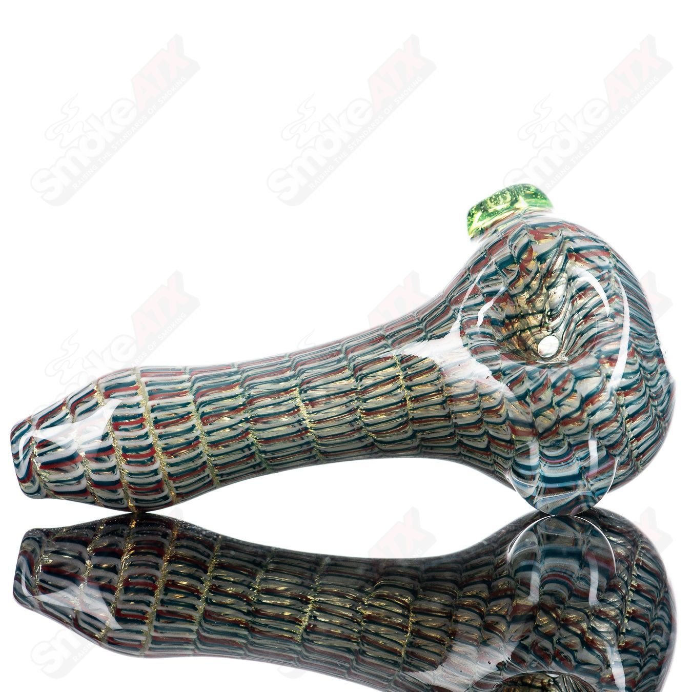 9 Lattice Coil Spoon by JMK Glass - Smoke ATX