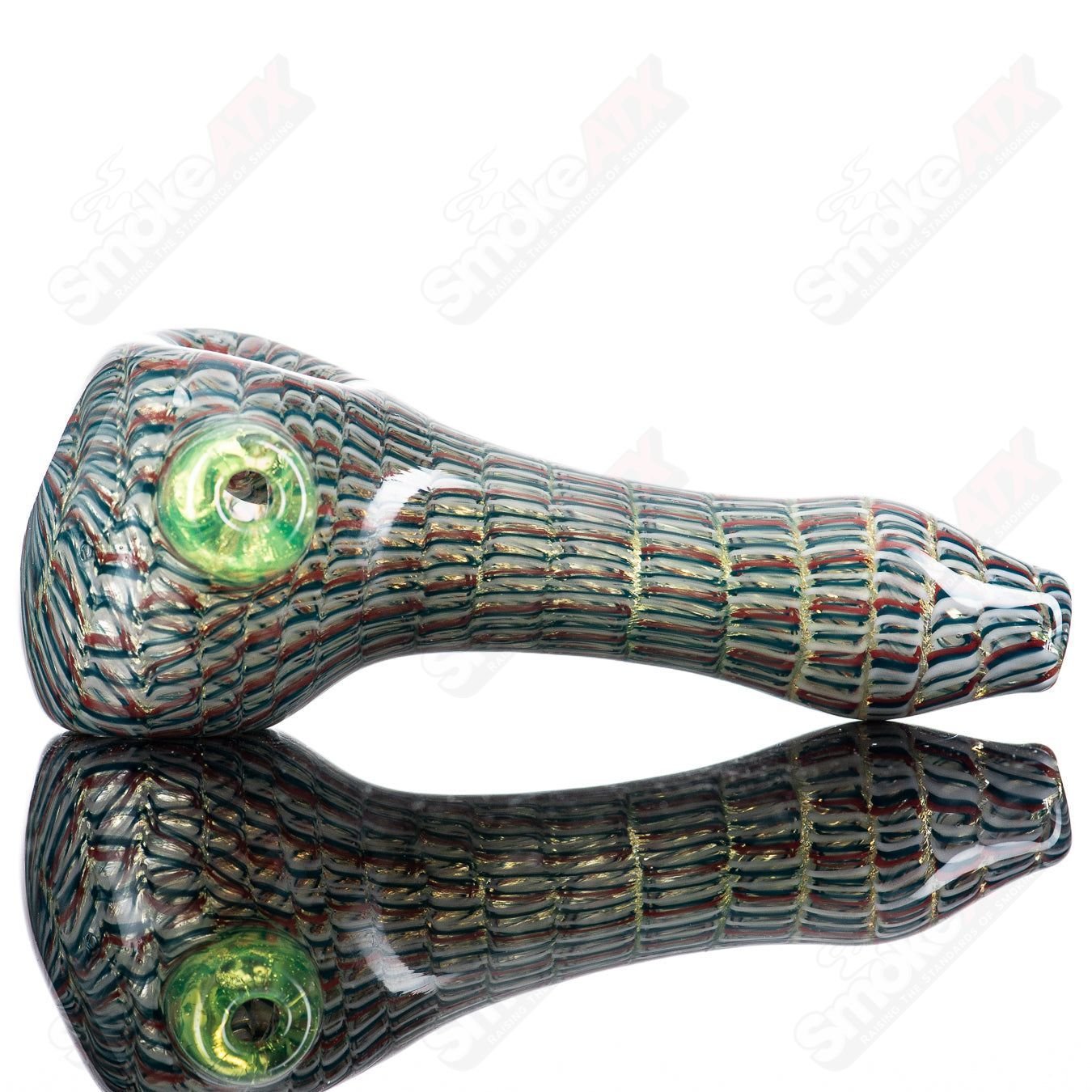 9 Lattice Coil Spoon by JMK Glass - Smoke ATX