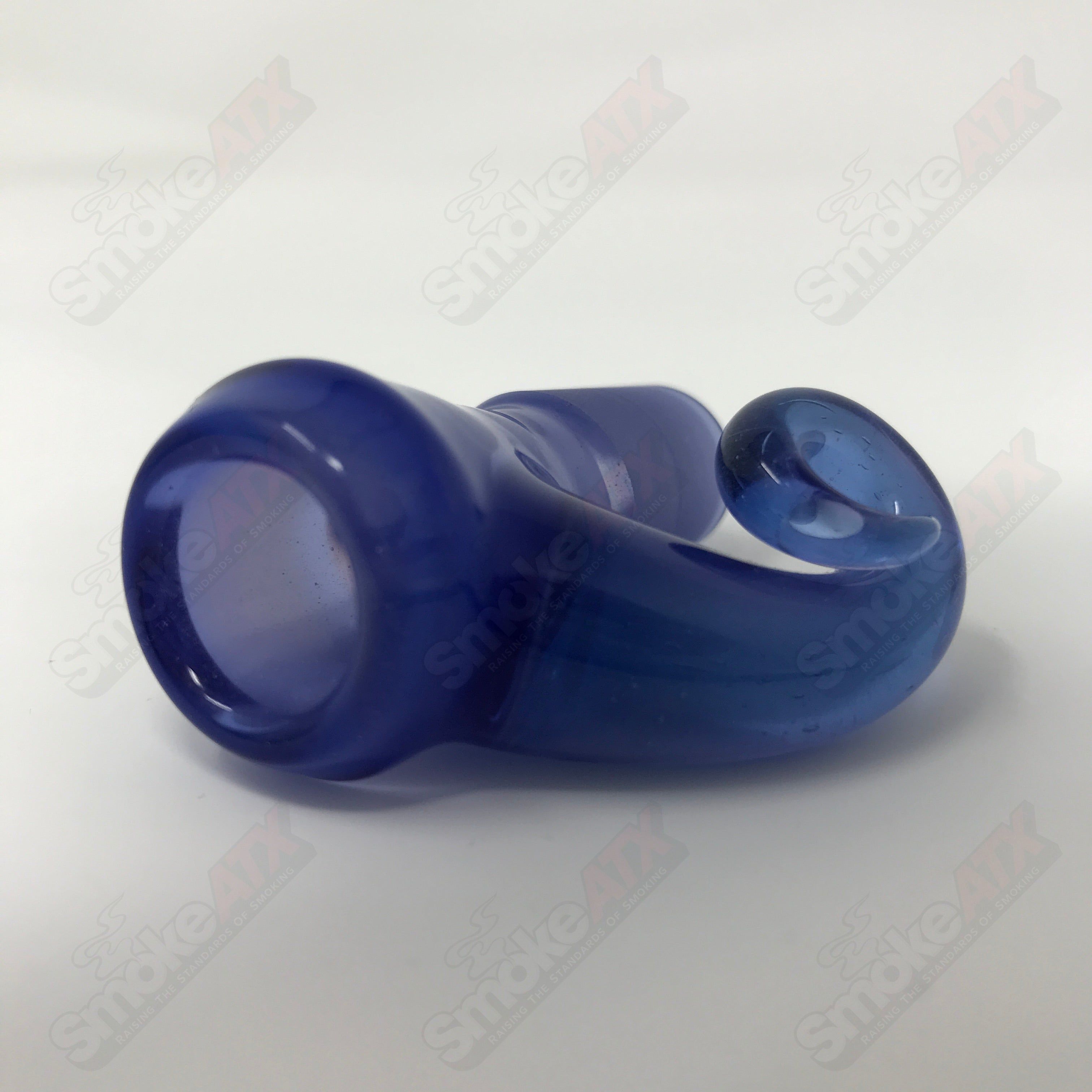 Light Cobalt Over Purple Satin UV Black T Glass 18mm Fully Worked Slide - Smoke ATX