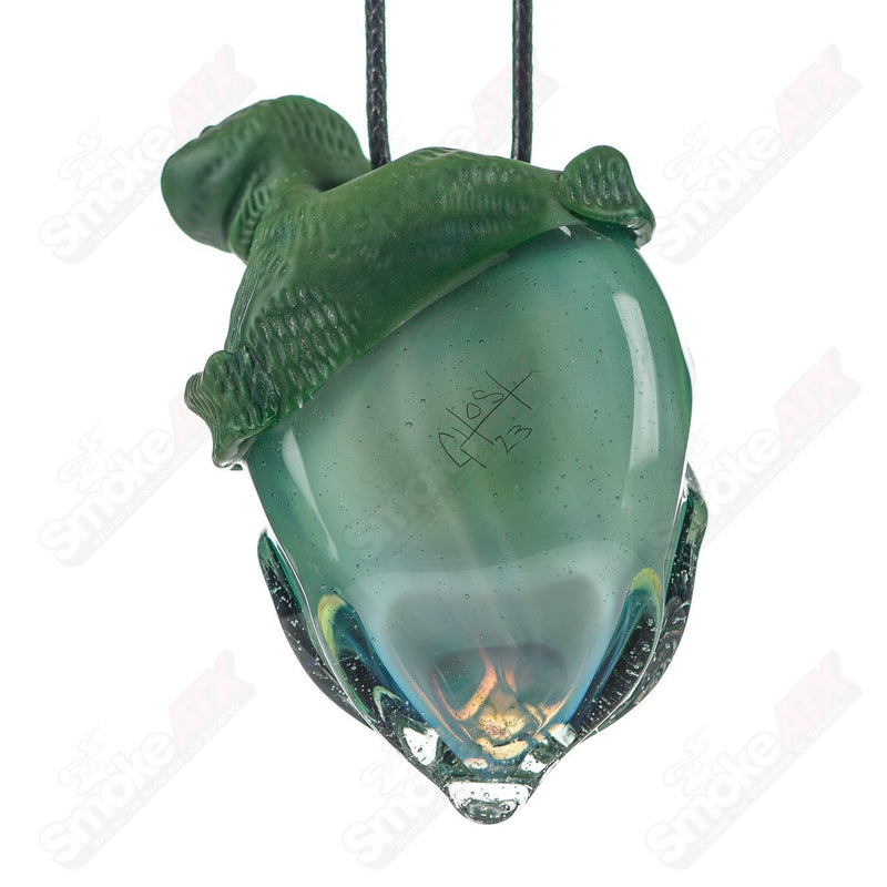 #3 Alien Pendant w Beanie Ghost Glass