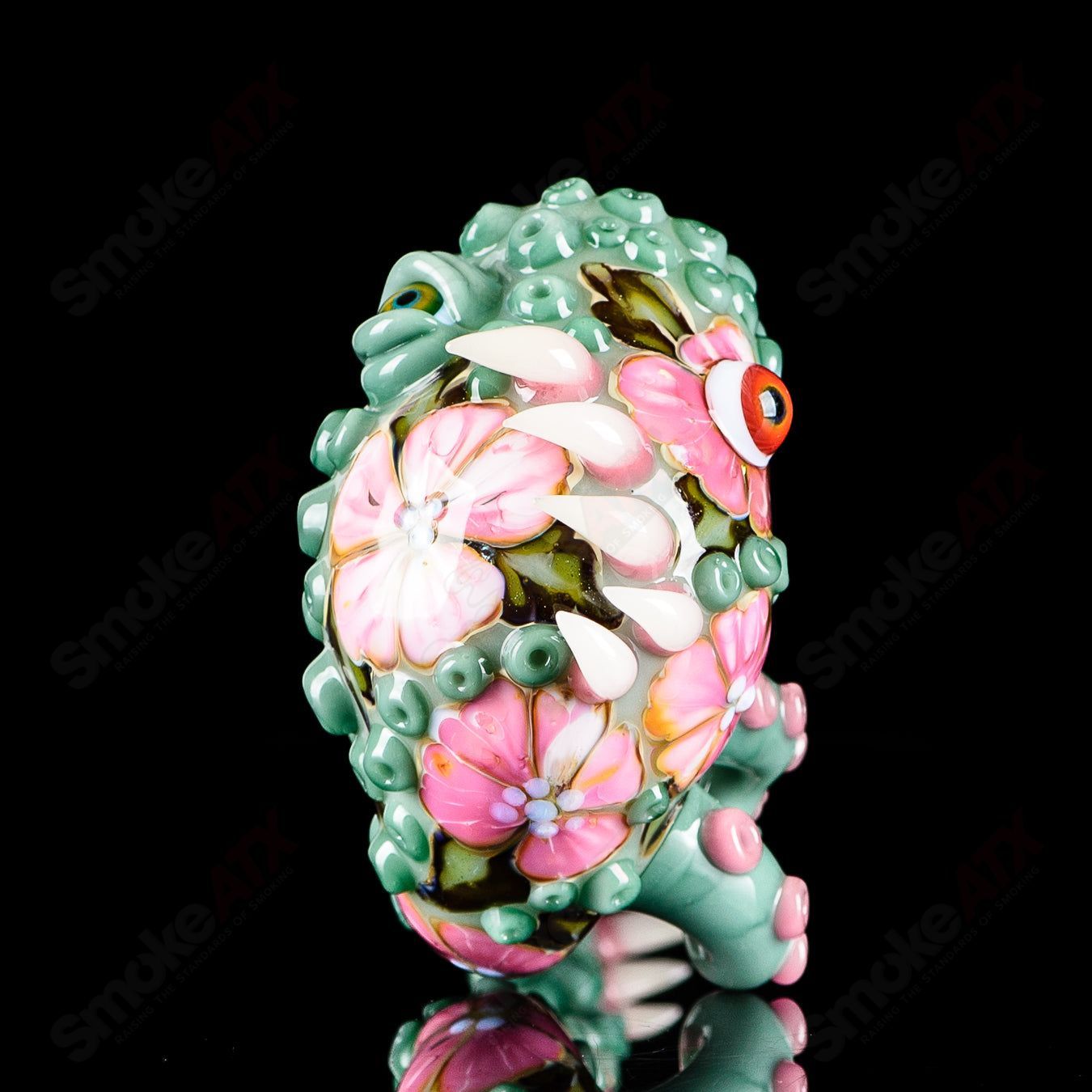 Jade Flower Tentacle Sherlock + Shotglass Set Sarita x Salt Glass - Smoke ATX