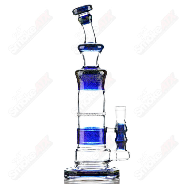 Cobalt Worked Honeycomb Waterpipe Tagle Glass - Smoke ATX