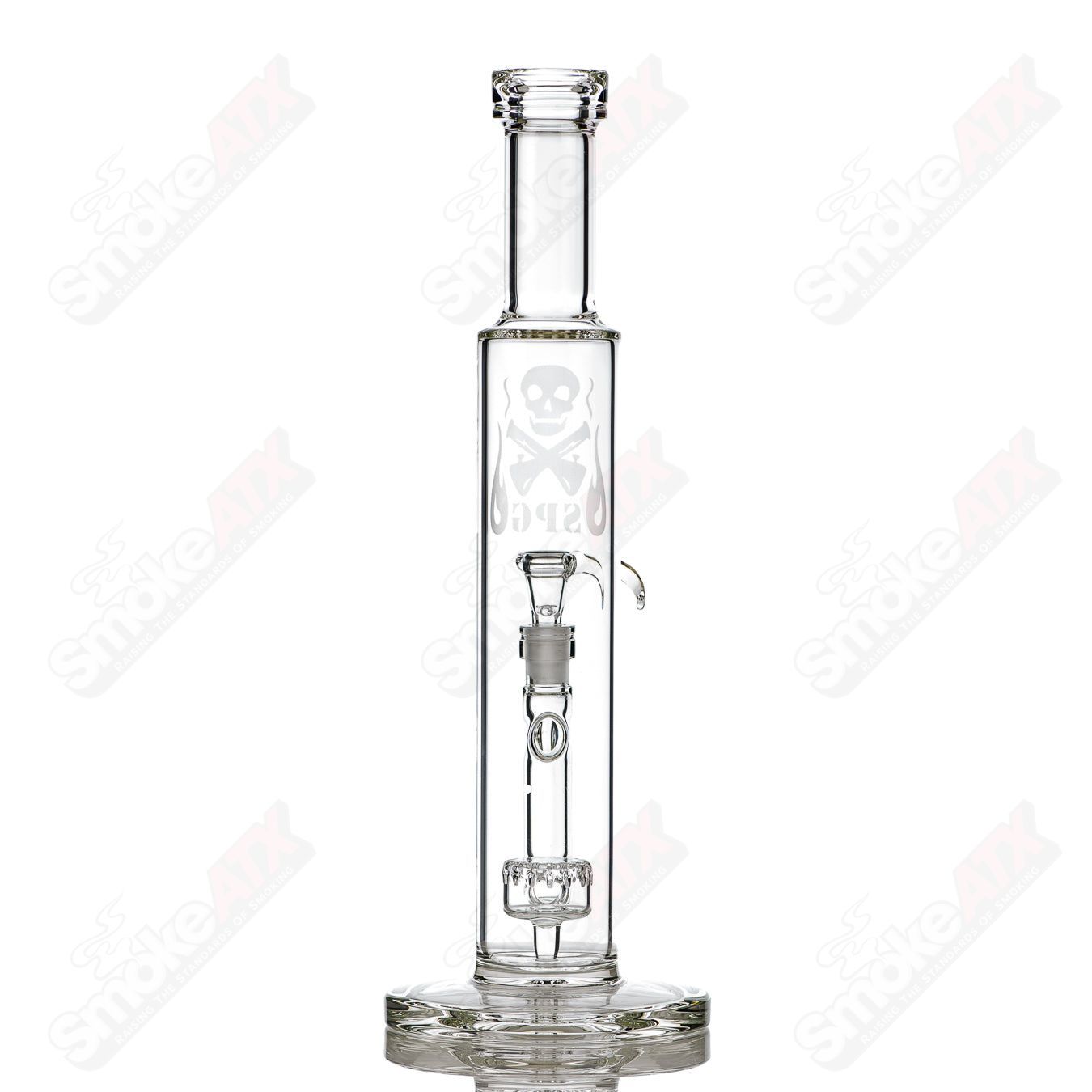 12in Clear Puck Perc Tube SPG - Smoke ATX
