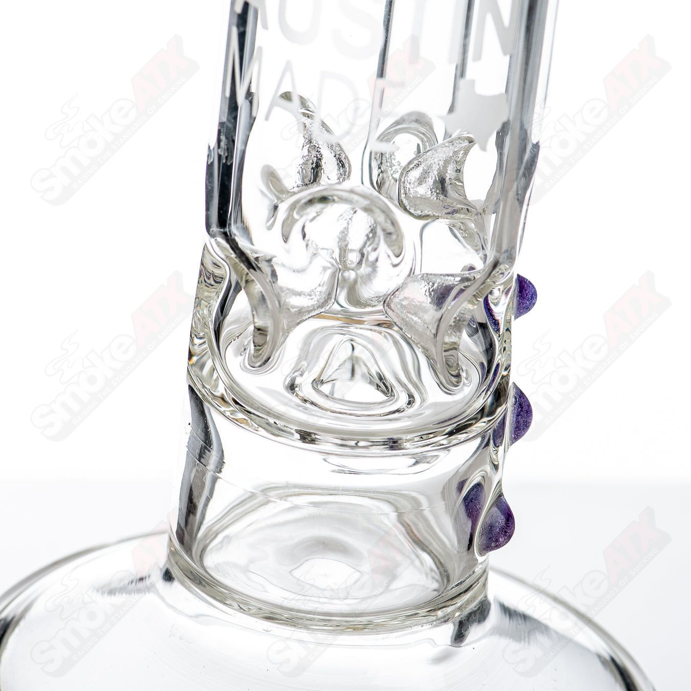 9.5" 44mm Color Dot Reduction/Ice Pinch Perc Rig (Purple) AMGC - Smoke ATX