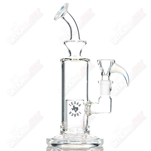 8in 14mm Bubble-Bucket Perc Rig w/ Flower Bowl (Ghost) Texas Tubes - Smoke ATX